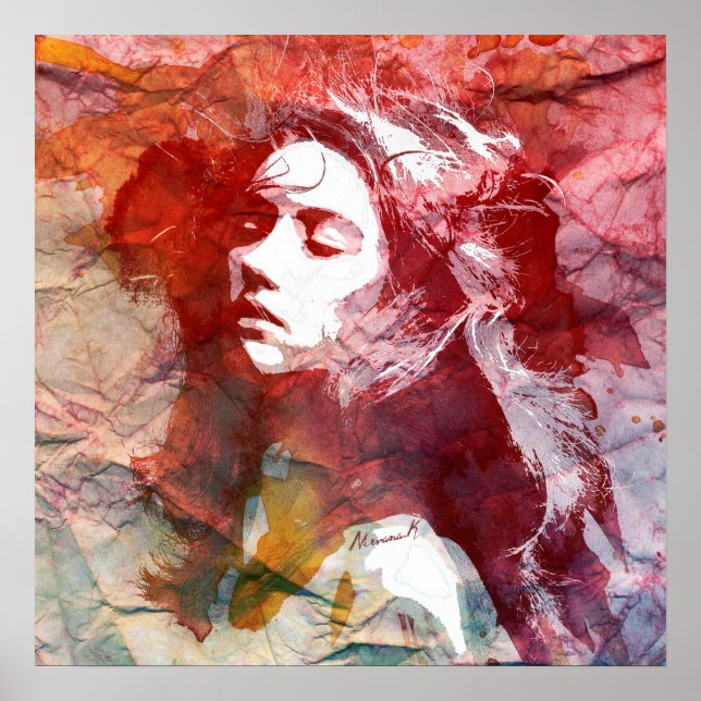 Poster Aquarelle fille - Oser aimer (Devant)