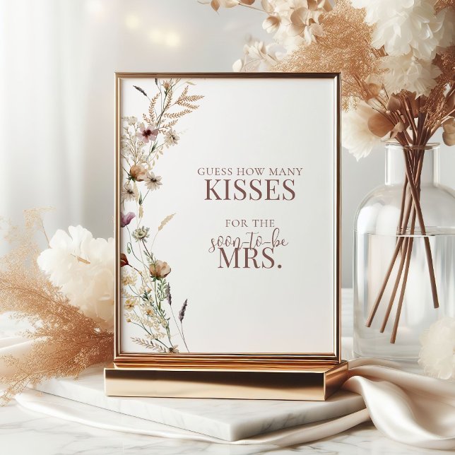 Poster Aquarelle Fleur sauvage douche Combien de baisers  (Créateur téléchargé)