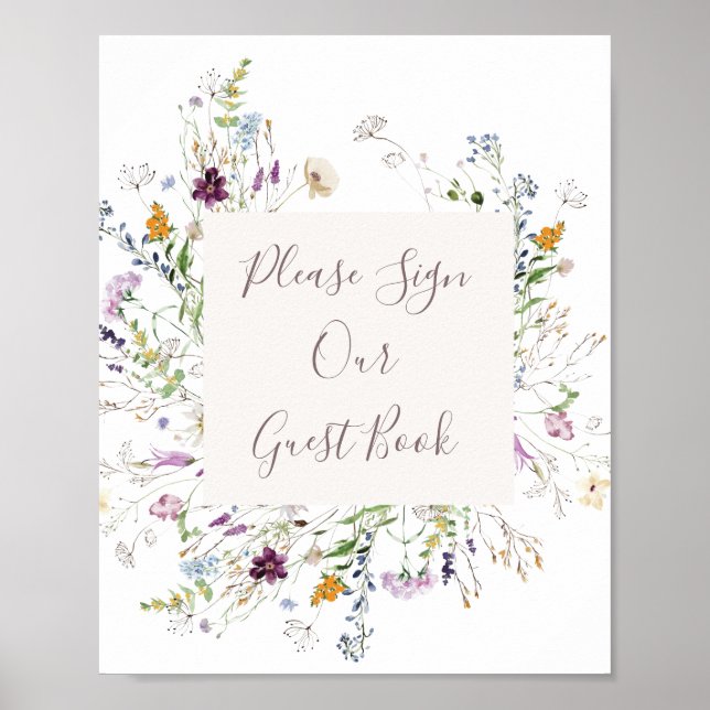Poster Aquarelle fleur sauvage S'il vous plaît signer not (Devant)