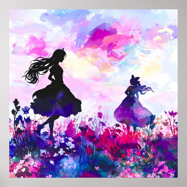 Poster Aquarelle fleur sauvage Wonderland (Devant)