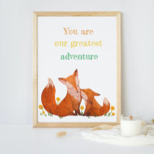 Aquarelle Fleurs Fox Et Citations D'Enfants Nurser
