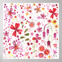 Aquarelle Floral Art Moderne Motif