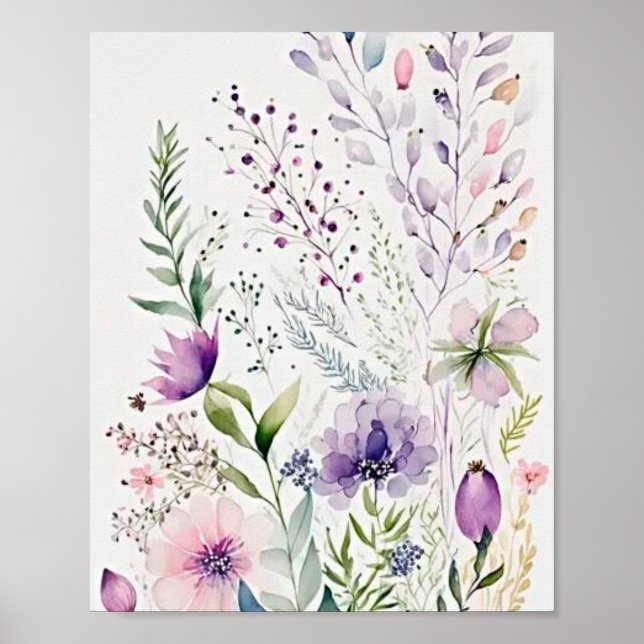 Poster Aquarelle florale (Devant)