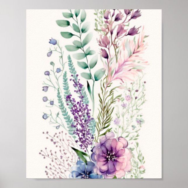 Poster Aquarelle florale (Devant)