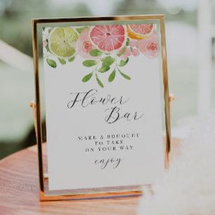 Poster Aquarelle Florale "Flower Bar" Douche Favoriser l'