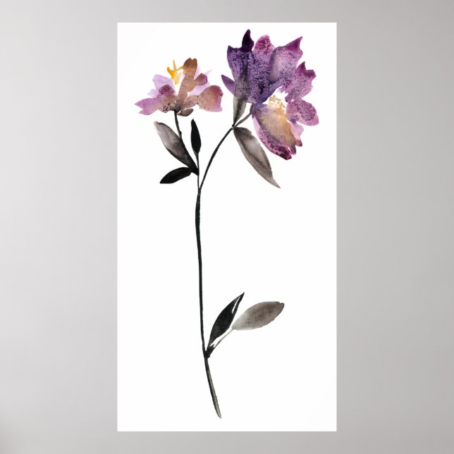 Poster Aquarelle florale III (Devant)