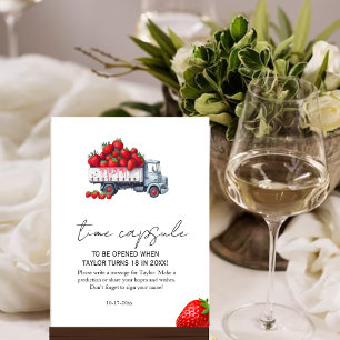 Poster Aquarelle fraise baby shower temps Capsule