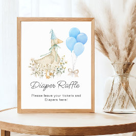 Poster Aquarelle Goose Boy Baby shower Déchets Raffin