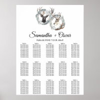 Aquarelle hiver Cerf Wreath Argent