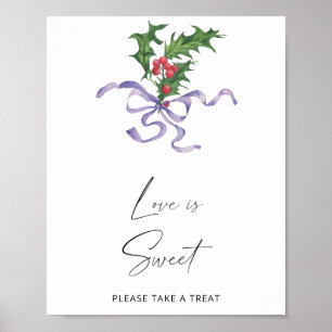 Poster Aquarelle hiver - L'amour est doux, prenez une fri