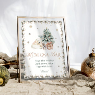 Poster Aquarelle Hiver mignon Ours Polaire Maman-Osa Bar