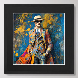 Poster Aquarelle Homme modèle mode coloré