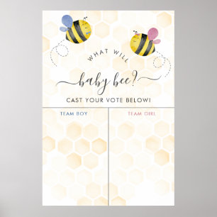 Poster Aquarelle Honey Bee Girl or Boy Gender Reveal