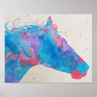 Poster Aquarelle Horse Silhouette