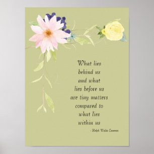 Poster Aquarelle inspirée de vert sauge florale