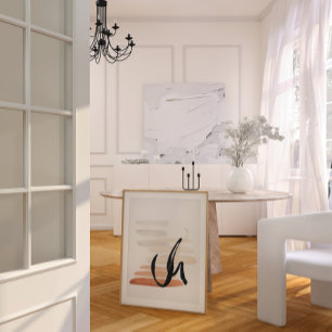 Poster Aquarelle japonaise imprimé abstrait