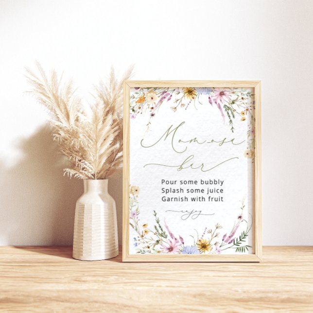 Poster Aquarelle Jardin Fleur sauvage Maman-osa Bar Poste (Créateur téléchargé)