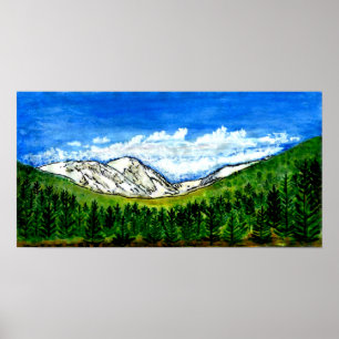 Poster Aquarelle jGibney Breckenridge CO 1999art 78x40