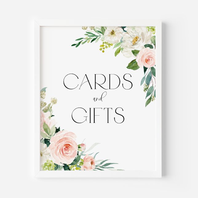 Poster Aquarelle Jolie Fleurs de Jardin Cartes et Cadeaux (Créateur téléchargé)