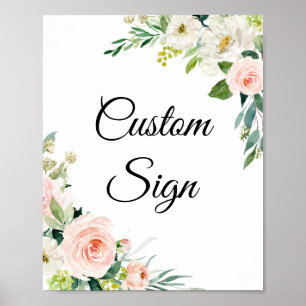 Poster Aquarelle Jolie Fleurs de Jardin Personnalisées