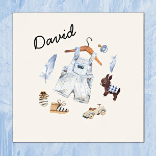 Poster Aquarelle Jouets Vintages Jouets Bleus Pépinière A