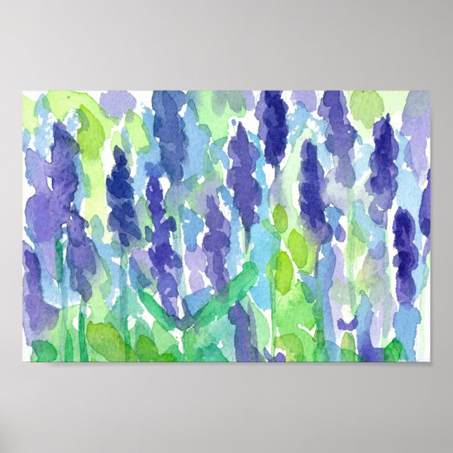 Poster Aquarelle Lavande Peinture (Devant)