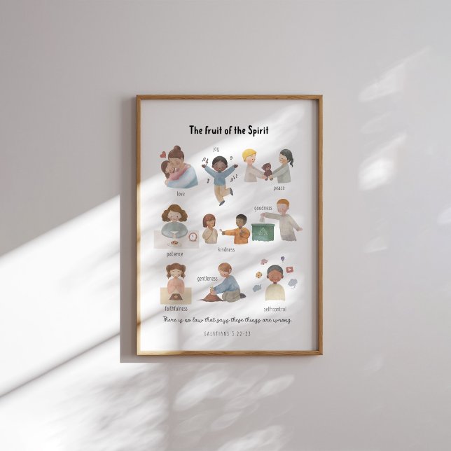 Poster Aquarelle le fruit de l'affiche spirituelle (Créateur téléchargé)