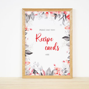 Poster Aquarelle Les fleurs laissent votre carte de recet