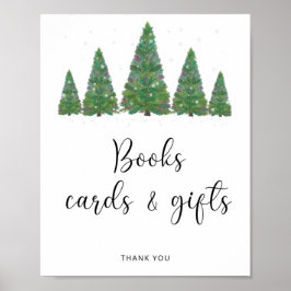 Poster Aquarelle livres floraux d'hiver cartes et cadeaux