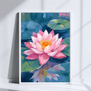 Poster Aquarelle Lotus Lily Pad