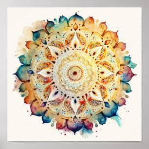 Poster Aquarelle Mandala