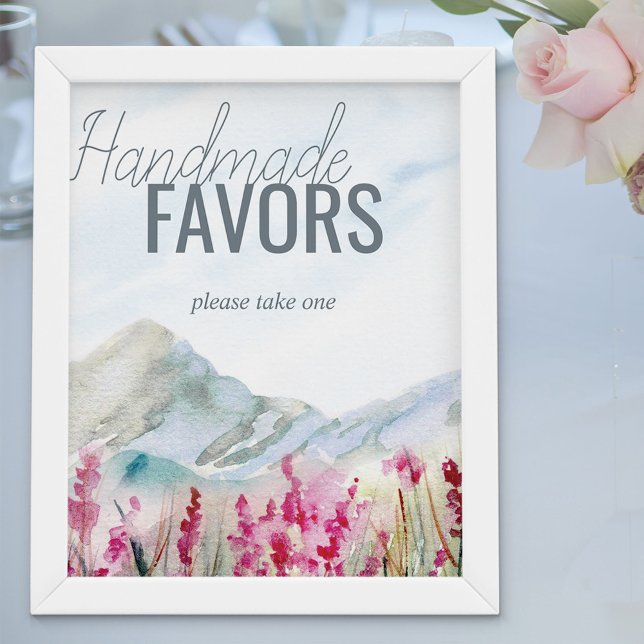 Poster Aquarelle Mariage de montagne Faveurs (Créateur téléchargé)