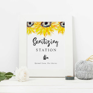 Poster Aquarelle Mariage de tournesol