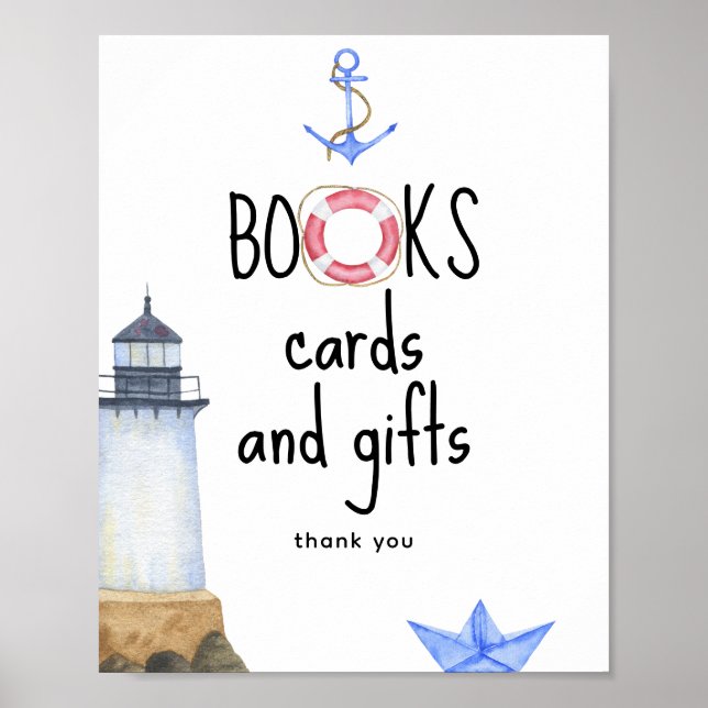 Poster Aquarelle marine - Cartes de livres et cadeaux (Devant)