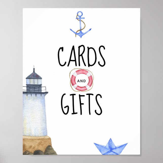 Poster Aquarelle marine - cartes et cadeaux (Devant)
