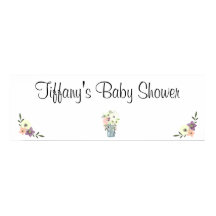 Aquarelle Mason Jar Bannière de Baby shower Floral