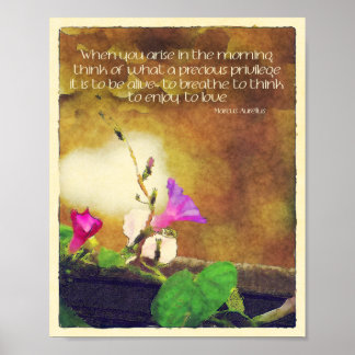 Poster Aquarelle Matin Gloire Privilège pour être vivant