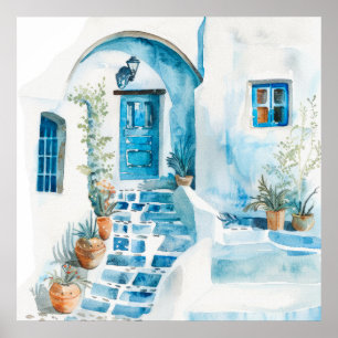 Poster Aquarelle Méditerranée