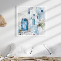 Aquarelle Méditerranéenne Voyage Mur Art