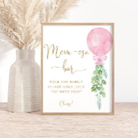 Aquarelle Moderne Ballotte rose barre Maman-osa
