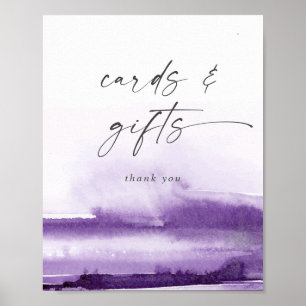 Poster Aquarelle Moderne Carte et Cadeau Violet