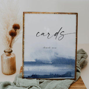 Poster Aquarelle moderne Cartes de mariage bleues