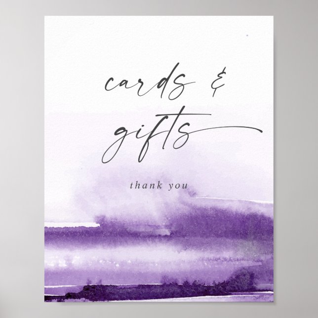 Poster Aquarelle Moderne | Enseigne Cartes et Cadeaux Vio (Devant)