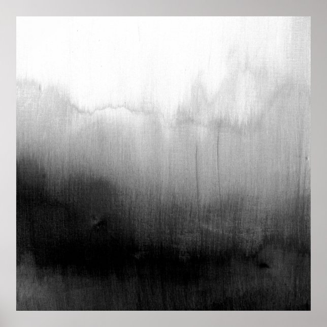 Poster Aquarelle moderne noir et blanc (Devant)