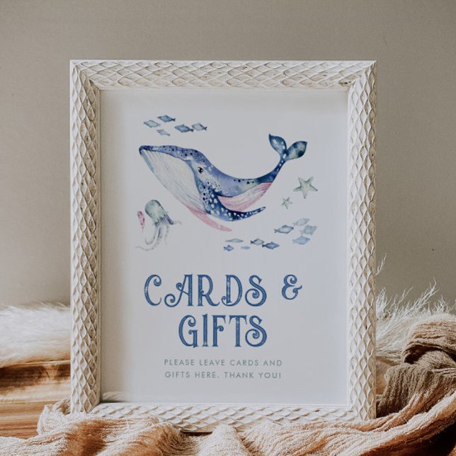 Poster Aquarelle modifiable sous le panneau marin (Créateur téléchargé)