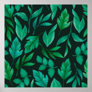 Poster Aquarelle motif sans couture avec peint à la main 