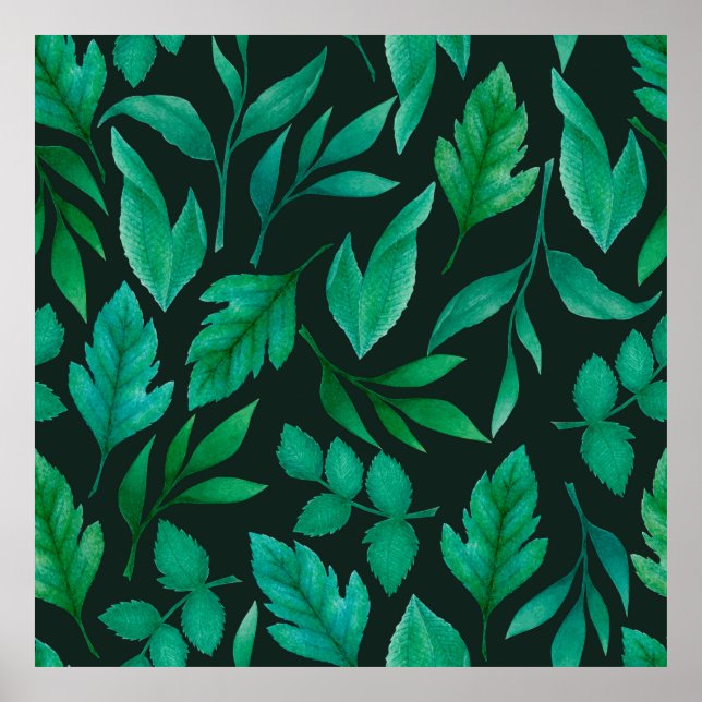 Poster Aquarelle motif sans couture avec peint à la main  (Devant)