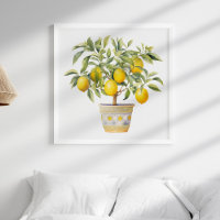 Aquarelle Mur de citronnier méditerranéen