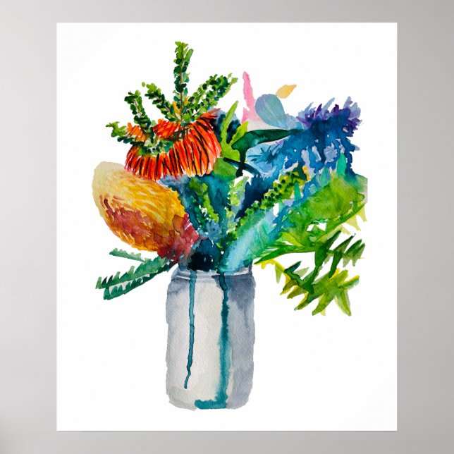 Poster Aquarelle Native Australian Flowers (Devant)