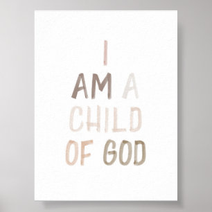 Poster Aquarelle Neutre Je suis un enfant imprimé par Die